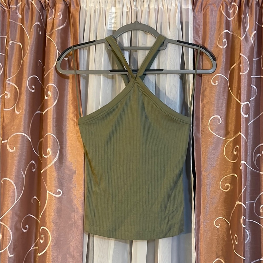 Old Navy Olive Green Halter Top